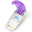 Küçük ve Tiny Pills için pill, Yarım'de Vitaminleri Kesmek için Pill Splitter, Pill Splitter with Blade Guard, Mor