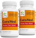 Terry Natural CuraMed Akut Pain Relief - Supplement with BCM-95 Curcumin & BOS-10 Boswellia - Black Sesame Tohum Oil to Support Relief of Occasional Discomfort - 60 Liquid Gels (Pack of 2)