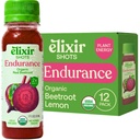 Elixir Shots, Endurance & Wellness Shot with Cold-Pressed 100% Organik Malzemeler, Arıt, Carrot, Celery, Lemon, No Ek Olmayan Şekerler veya Yapay Malzemeler, 12 Pack