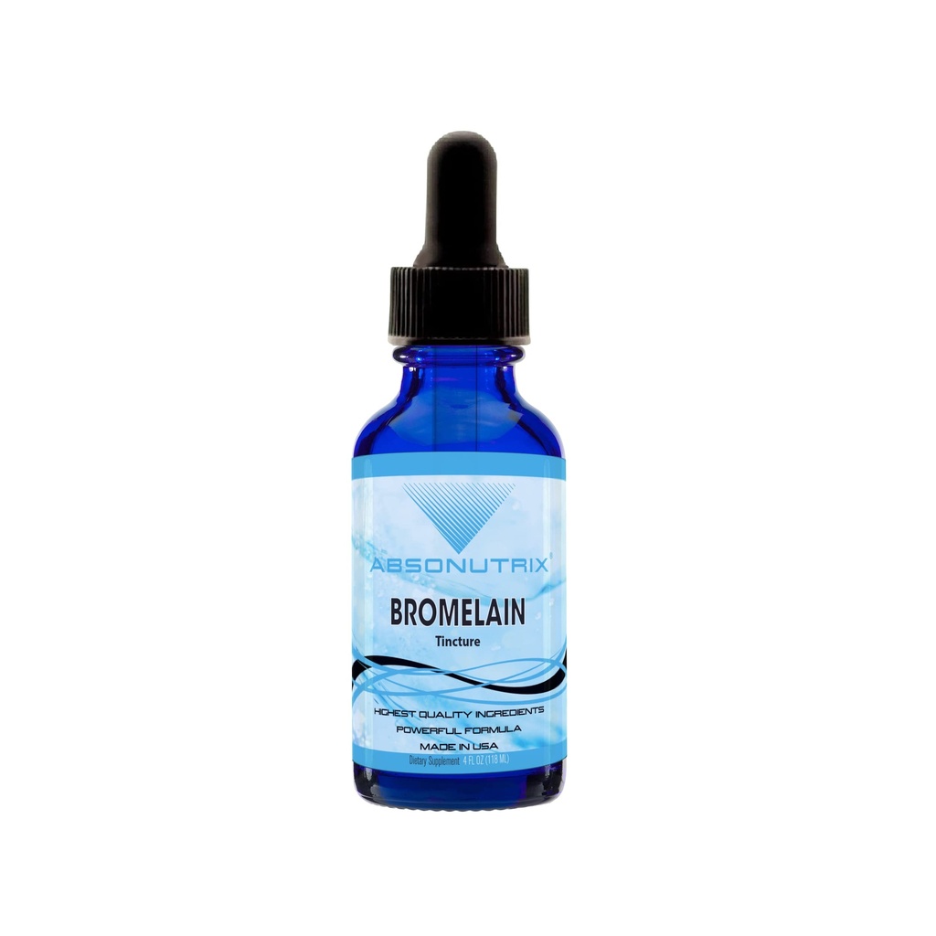 Absonutrix Bromelain 590 mg, Easy-to-Consume Liquid Drops, 4 Oz Şişe, Pineapple Türleme Desteği, Hızlı Aborpsiyon, Gluten-Free, Third-Party Tested, GMP-Cerized, Non-GMO, USA