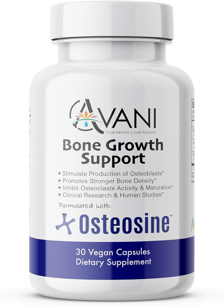 Avani Health - Osteosine Bone Growth Support - Bonedis Levels and Bone Strength - BioPerine ve AstraGin ile Uzlaştırma - Gluten Free Bone Supplement - 30 Vegan Capsules