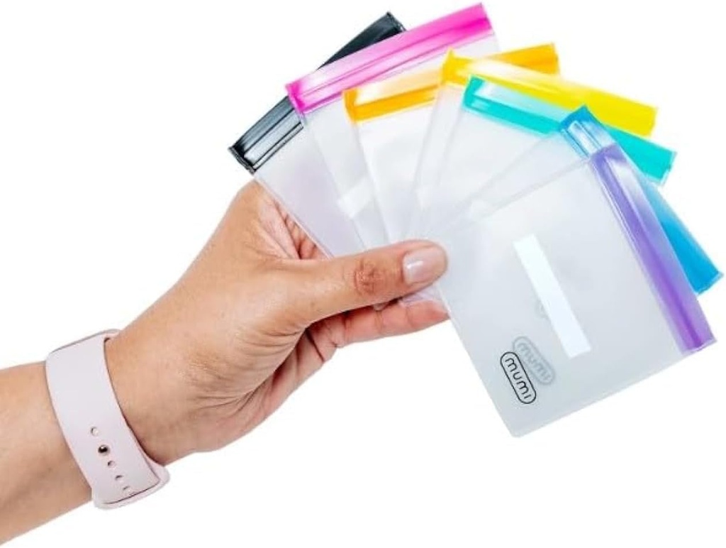 MUMI Mini Cüzdan Pouch Set - Seyahat, Tıp, Makyaj, Pills, Tiny Kozmetik Organize Pouches for Purse, Office, Plastik Depolama Depolama Depolama için kullanılabilir 7 Küçük Reusable Clear Zip Lock Çanta Çantası