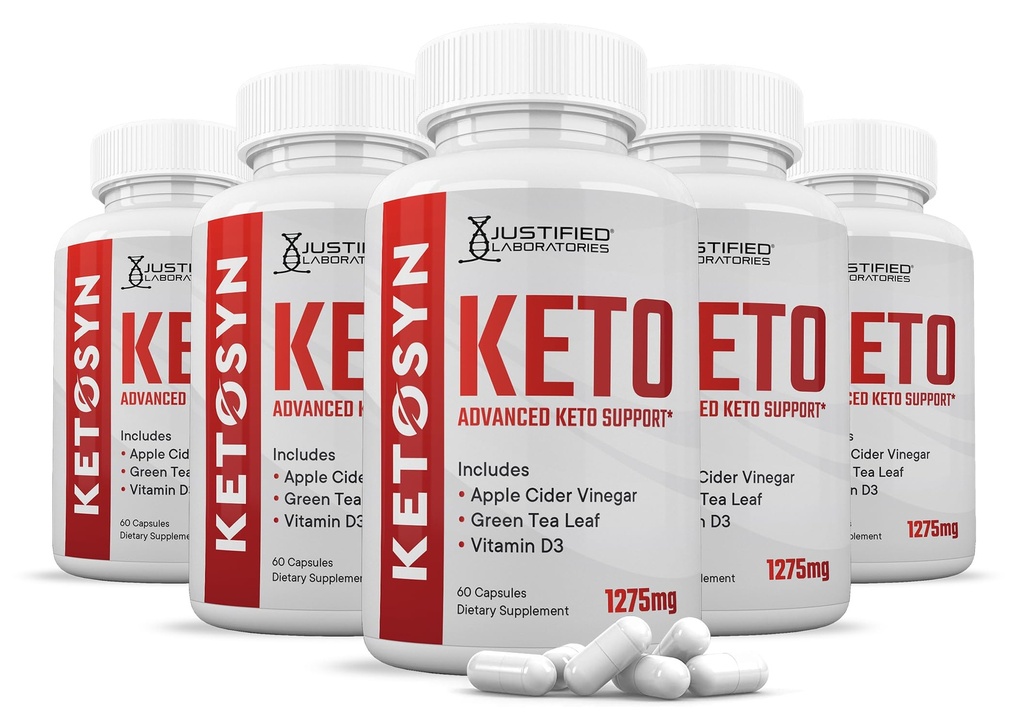 (5 Pack) Ketosyn Keto ACV Pills 1275MG Keto Support Mix Capsule Alternative to Keto ACV Gummies Formulated with Apple Cider Vinegar Ekstra Virgin Zeytinya Toz Yeşil Çay Broşür 300 Capsules