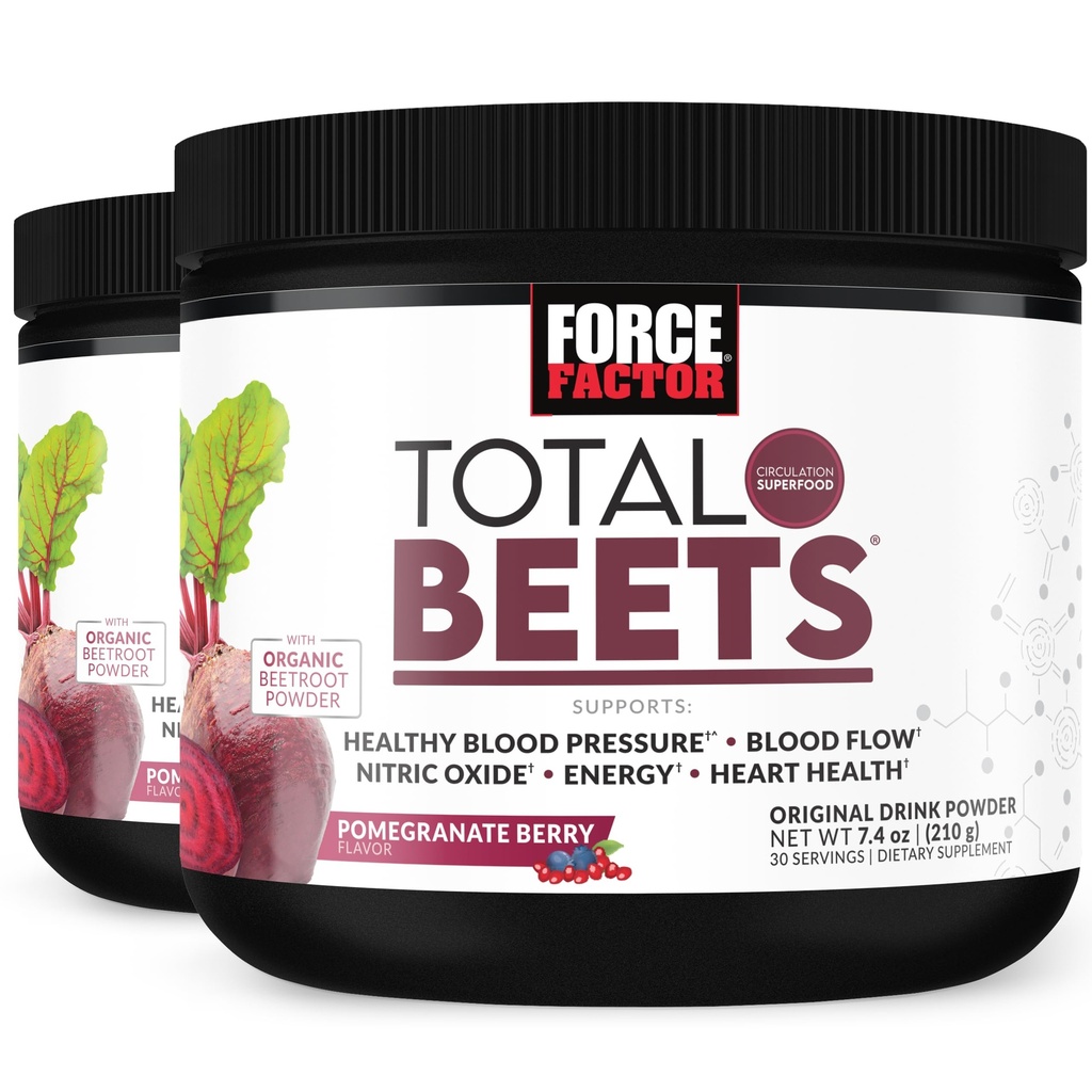 Kuvvet Faktörü Total Beets, Superfood Tozu, Nitrates'i Circulation, Nitrik Oksit, Enerji, Endurance ve Stamina, Cardiovascular Heart Health Supplement, 60 Hizmet, 2Pack