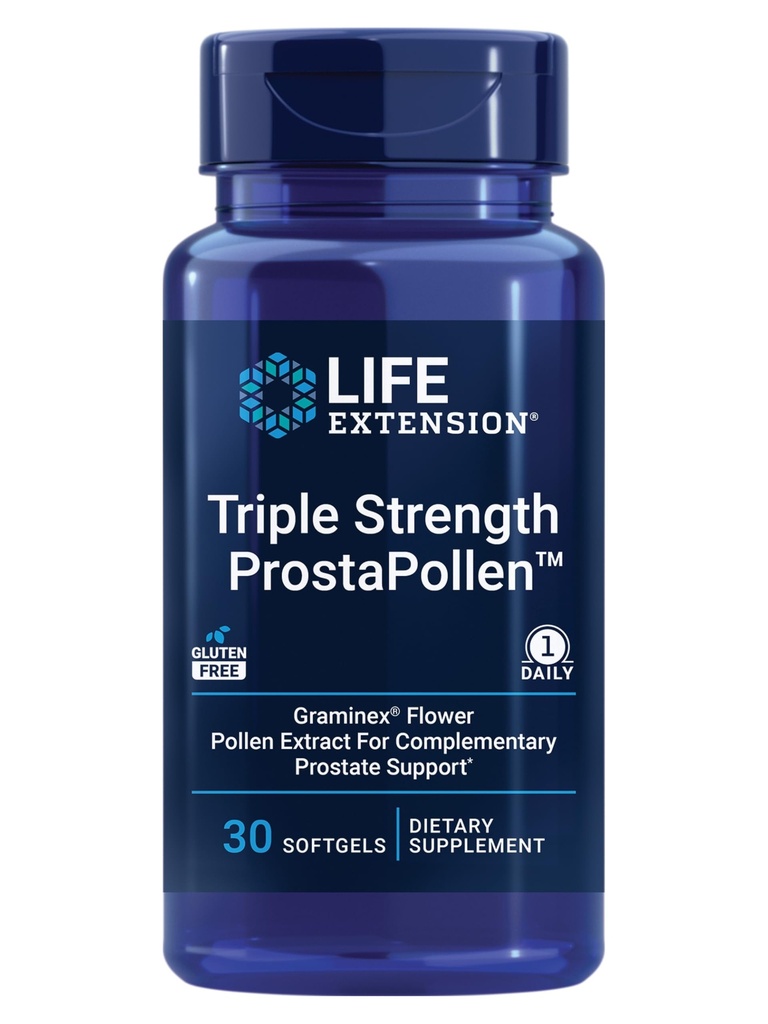 Life Extension Triple Strength ProstaPollenTM, Prostate Health, Prostate Function, Flower Pollen Extract, Gluten Free, 30 yumuşakgels