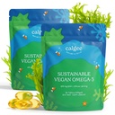 Calgee Vegan Omega 3-450 mg DHA & EPA Fatty Asits - Sürdürülebilir Algae Oil - Plant-Based Fish Oil Alternative - Carrageenan-Free Softgels (120 Ct)