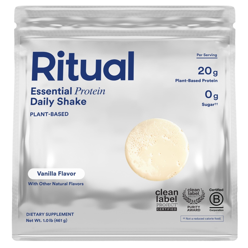 Ritual Vegan Protein Toz BCAA ile: ABD'deki Rejeneratif Çiftliklerden 20g Organik Bejenere Tabanlı Protein, Tamam Amino Profil, Gluten Free, Sugar Free, Vanilla, 1 Lbs
