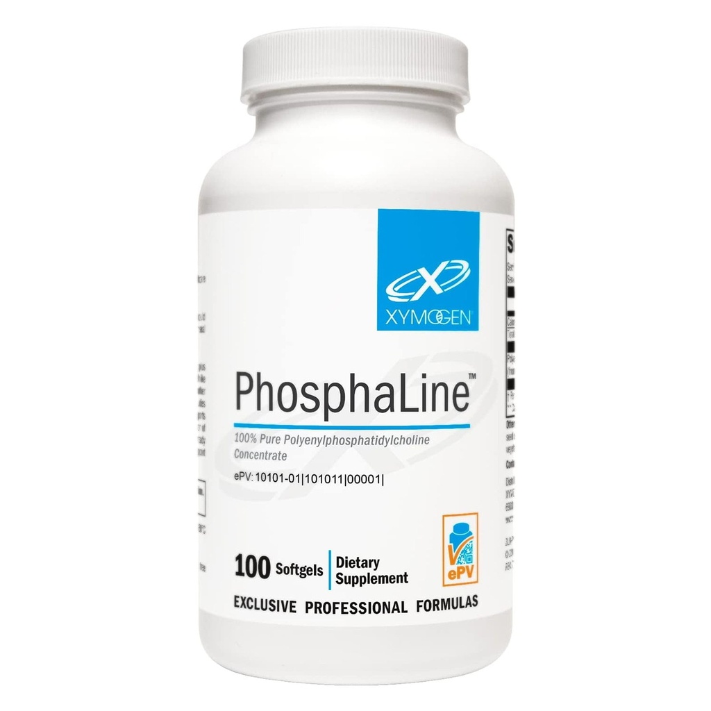 XYMOGEN PhosphaLine - Polyenylphosphatidylcholine Phosphatidyl Choline - Support Liver Health, Hücre Akışkanlığı, Cardiovascular Health (100 Softgels)