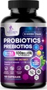 Probiyotiks 100 Milyar CFU Per - 10 Premium Strains + Prebiyotiks - Kadınlar ve Erkekler için En İyi Probiyotik Supplement - Destekler Immune, Digestive Health, Occasional Constipation & Gas - 120 Capsules