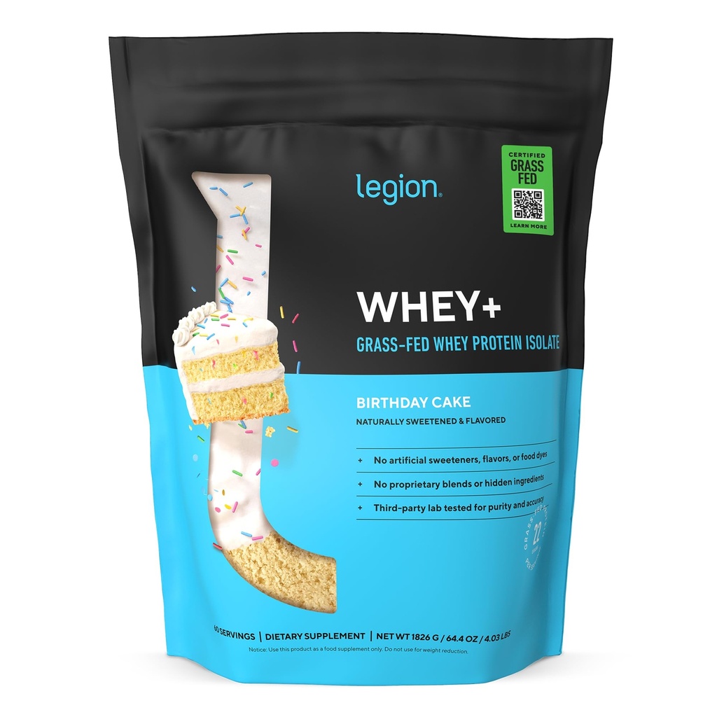 LEGION Whey+ Protein Whey Isolate from Grass Fed İneks - Whey Protein Isolate Toz Low Calorie, Non-GMO, Sugar Free, Lactose and Gluten Free, All Natural Protein Toz for Men & Women (60 Hizmet)