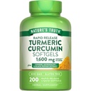 Doğanın Gerçek Turmeric Curcumin Kompleksi | Black Pepper Extract, Ginger & Astragalus | 200 Hızlı Yayın Softgels | Non-GMO ve Gluten Free