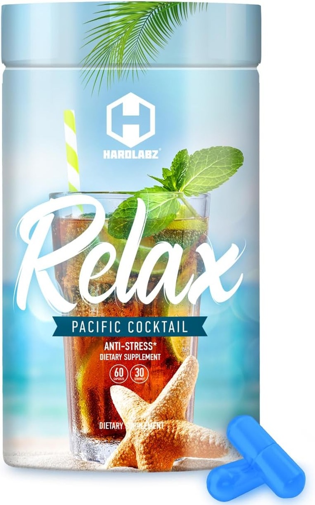 HARDLABZ Rahat - Tüm Doğal Stres Yardımı, Uyku Desteği, Ivan Tea, Valerian, BTC, Lavender, Lemon Balm, Motherwort, 60 Capsules
