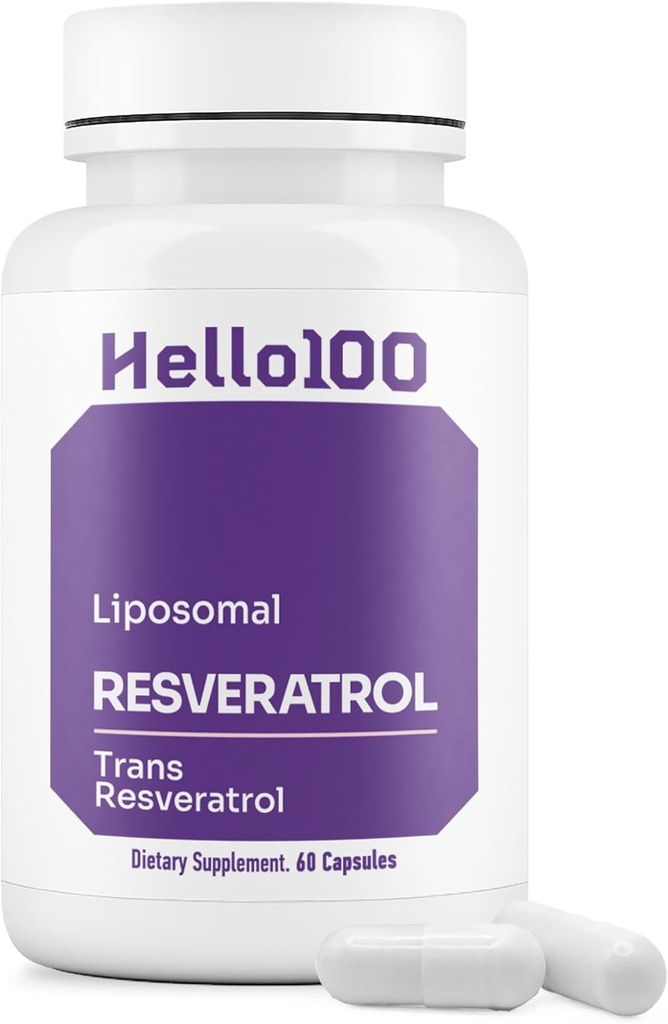 Yüksek frekanslı Liposomal Trans Resveratrol Tamam - Her 250 mg Capsule Organik Resveratrol Tamamının %98'i - Antioksi Liposomal Resveratrol, Vegan - 60 Capsules