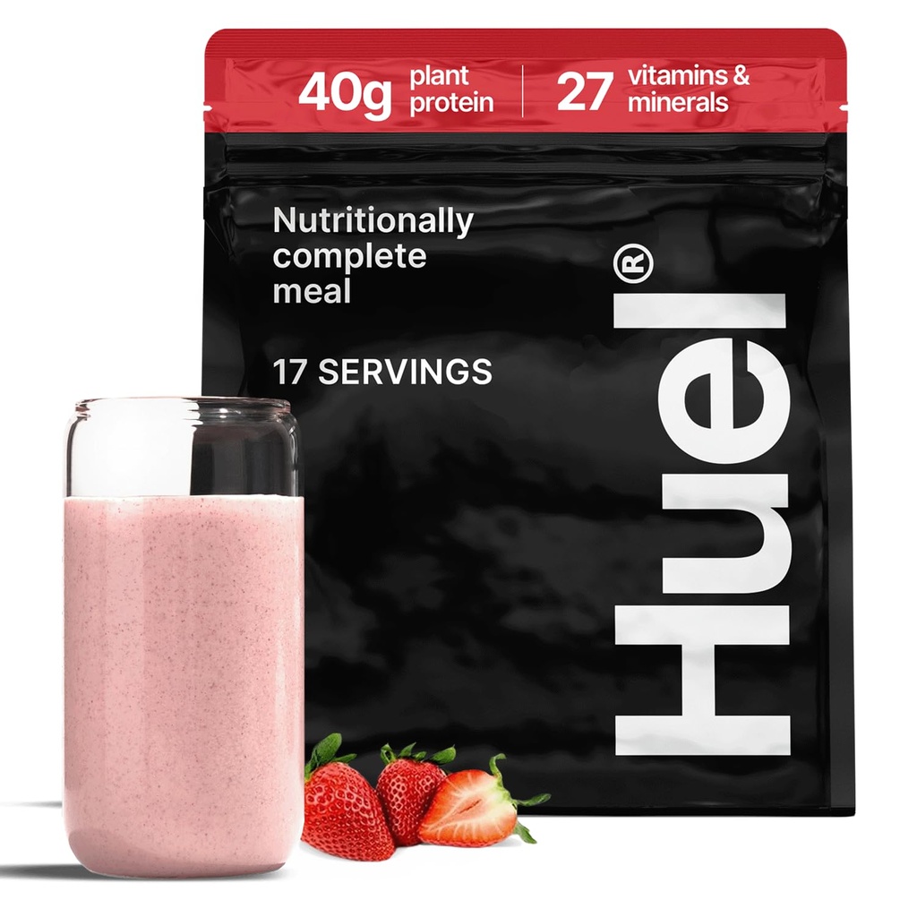 Huel Black Edition | Strawberry Shortcake 40g Vegan protein Toz | Beslenme Olarak Tamam Meal | 27 Vitamin ve Mineraller, Gluten Free | 17 Hizmetler | Scoop plastik azaltmak için dahil değil