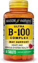 MASON NATURAL Ultra B-100 Kompleksi - Sağlıklı Kalp ve Nervous System, Immune Function ve Energy Metabolism, 60 Tabletler