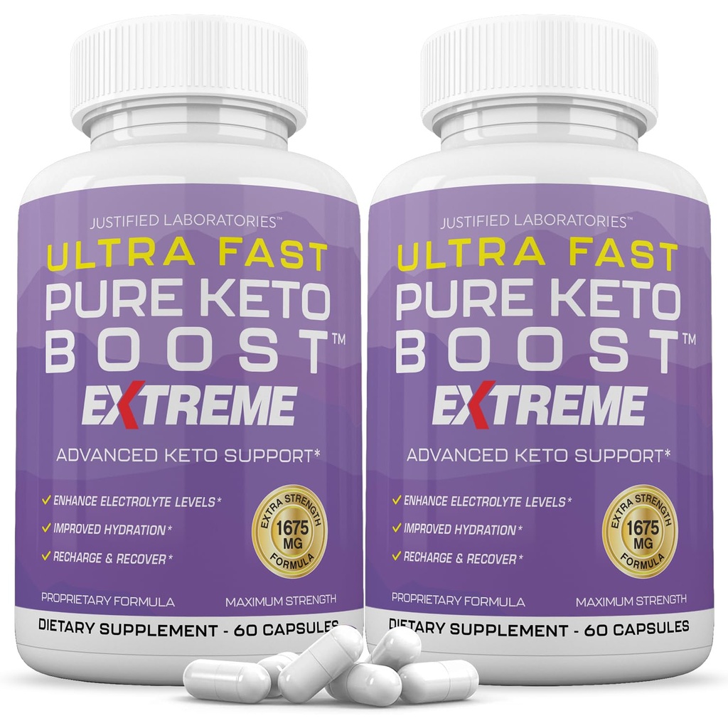 (2 Pack) Ultra Fast Keto Pills 1675MG New & Improv Formula Contains Apple Cider Vinegar Ekstra Virgin Zeytinyağı Toz Yeşil Çay Broşürü 120 Capsules