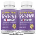 (2 Pack) Ultra Fast Keto Pills 1675MG New & Improv Formula Contains Apple Cider Vinegar Ekstra Virgin Zeytinyağı Toz Yeşil Çay Broşürü 120 Capsules