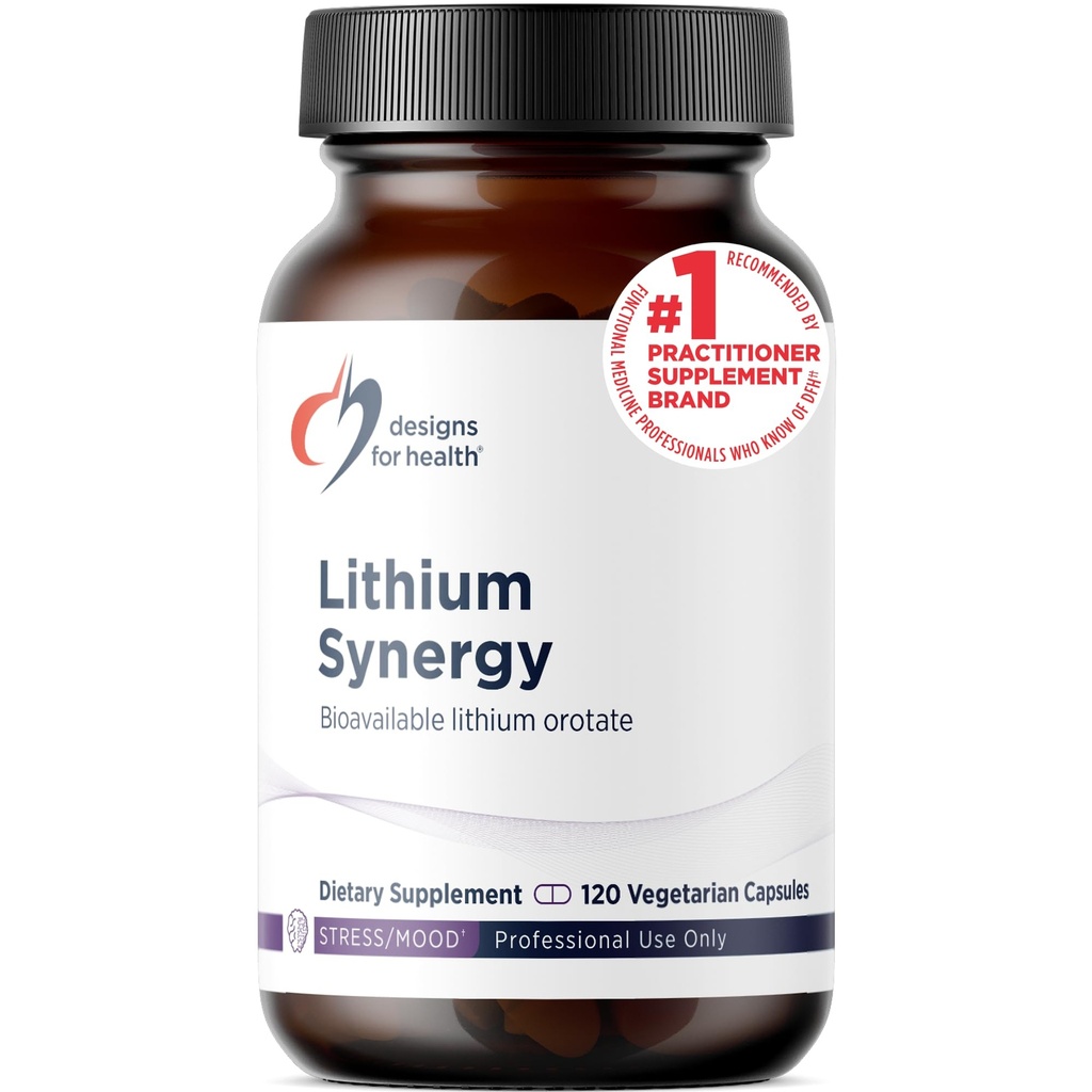 Health Lityum Synergy için tasarımlar - TMG + B12 Torchcobalamin ile 5 mg Lityum Orotate - Bio available Mood + Metilasyon Desteği Tamam, Non-GMO + Vegetarian (120 Capsules)