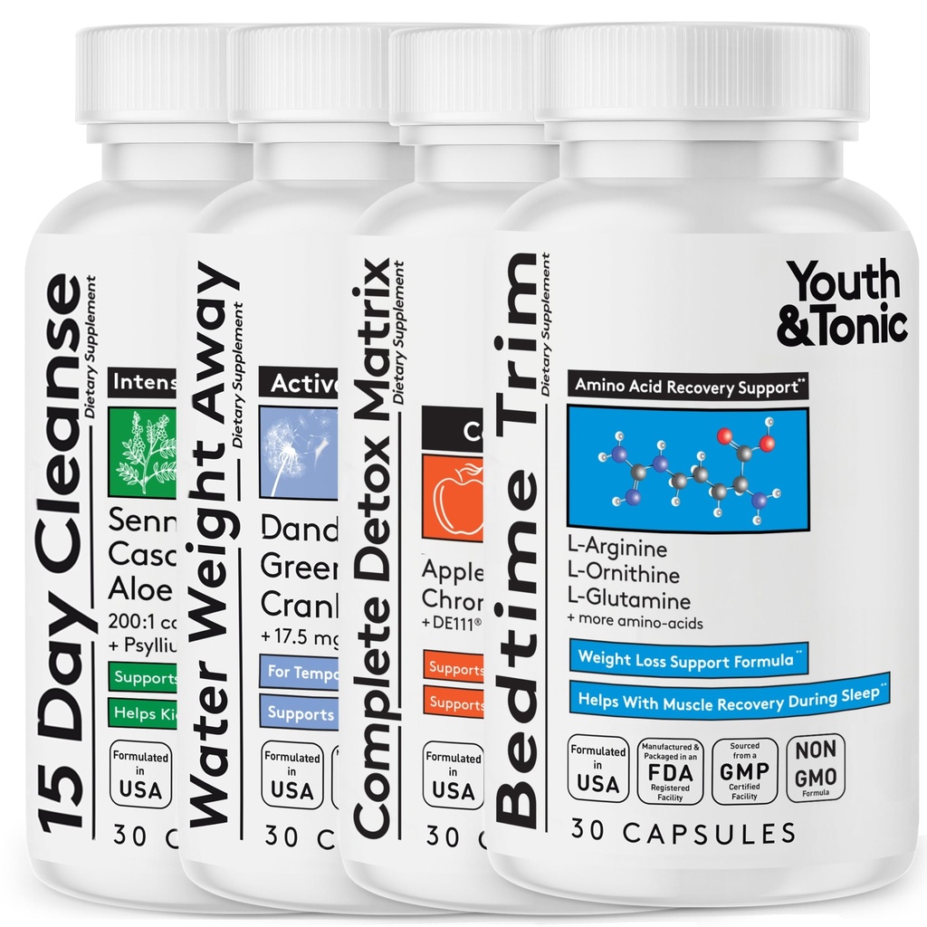 Youth & Tonic Bedtime Trim Detox Cleanse Kick Off Weight Management - 120 Pills