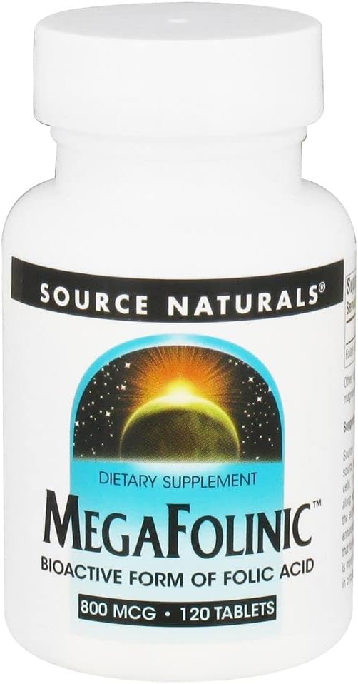 Source Naturals MegaFolinic 80006 Bioaktif Folic Asit, Beyin & Hücre Sağlığı - 120 Tablet
