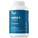 Dr. Tobias Omega 3 Fish Oil 2000 mg Triple Strength with 800 mg EPA 600 mg DHA Per Servisi | Fish Oil Omega 3 Supplements for Heart Brain & Immune Support - 180 Softgels (90 hizmet)