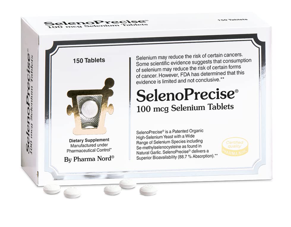 Pharma Nord Selenium 100 mcg | SelenoPrecise | Tiroid Desteği, Immune Sistemi, Antioksi Koruma ve Kalp Sağlığı | Garantili 88.7% Aborpsiyon | 150 Tabletler