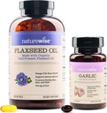 NatureWise Organic Flaxseed Oil Max 720mg ALA | En yüksek Potency Flax Oil Omega 3 Garlic Odorless Softgels 1500 mg Support Teeth & Immune System Health Health Health