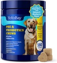 Probiotics for Dogs - Dog Probiotics for Gut, Immune & Skin Health - 6 Billion CFUs, 180 Soft Chews, Salmon & Blueberry Flavor - with Prebiotics & Digestive Enzymes