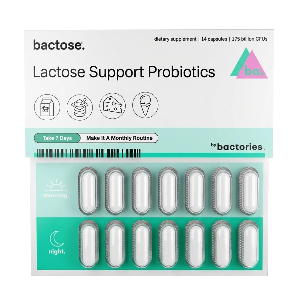 Probiyotik Lactose Pills For Long Term Relief - Enjoy Dairy Again - Lactose intolerance Supplement - Cool Lactase Enzymes in the Gut - Doğal Break Down Lactose (Take for 7 Days - Monthly)