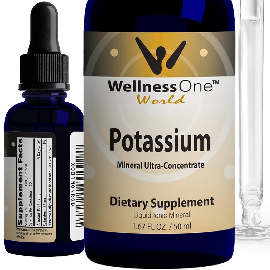 WellnessOne Ionic P properties Supplement - P properties Chloride Drops for Fast Abxia - Boost Immune System & Muscle Function - USA Tested, Vegan, Non-GMO, Gluten Free, Unflavored, 1.67 fl ozzlavored, 1.67