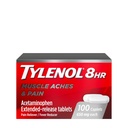 Tylenol 8 Hour Acetaminophen 650 mg Genişletilmiş Yayın Caplets, Fast Acting Bi-Layer Design, Quick & Long Lasting Pain Relief for Muscle, Joint, Back & Arthritis Aches, PlayStation, 100 Count