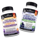 Glutathione ile Süt Butle Ekstraksiyon, C & Quercetin + Sambucus Elderberry Capsules ile çinko & Vitamin C - Doğal Antioksit Formülleri - Liver & Immune Supports Liver & Immune Support