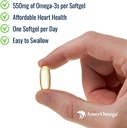 AmerOmega Triglyceride Omega-3 Fish Oil for Heart Health Support - Wild-Caught Alaskan Walleye Pollock - American-Sourced, American-Made - Non-GMO, Gluten-Free & Dairy-Free - 60 Softgels