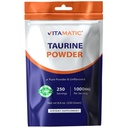 Vitamatic Pure Taurine 1000 mg 250 Hizmet - Non-GMO, Gluten Free
