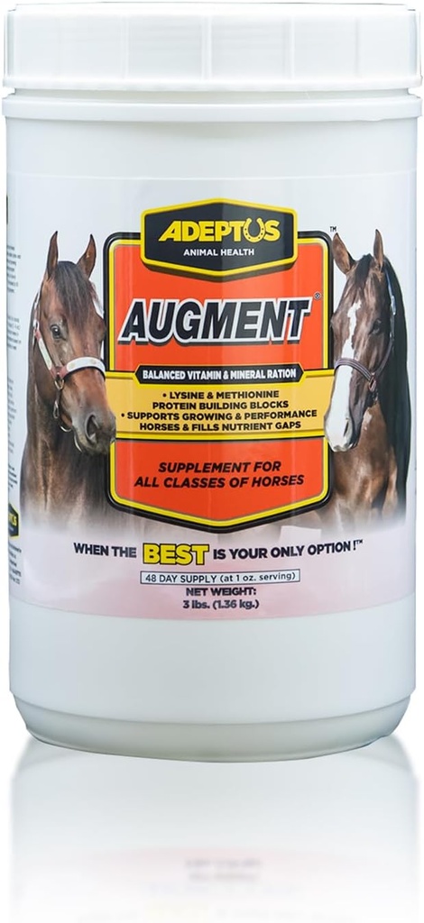 Adeptus Beslenme Ağument Vitamin & Mineral Denger | Günlük At Beslenme Biyotin, Amino Asits & Minerals | Equine Feed Topper Büyü, Çalışmak, Performans Atları