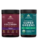 Eski Beslenme Multi Collagen Advanced Toz Cleanse & Detox, Unflavored, 36 Hizmet + Organik SuperGreens Toz, Greens Flavor, 25 Hizmetler