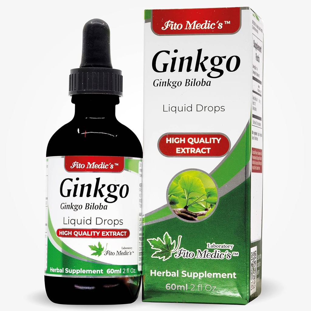 FITO MEDIC'S Lab - Ginkgo biloba, Memory ve Concentration için, Pure -Ginkgo biloba Extract -Ultra yüksek Aborpsiyon, Alkol Free.