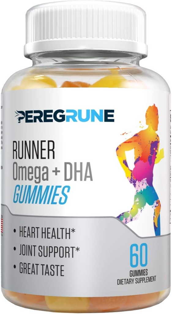 Runner Omega 3, 6, ve 9 Gummies Plus DHA - Daily Run Supplements - 50% Daha Az Şeker - Kalp ve Ortak Sağlık Sporcular için - GMP sertifikalı