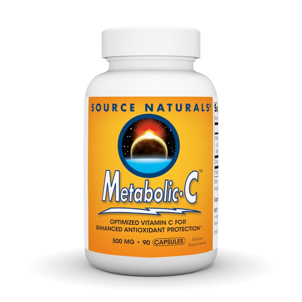 Kaynak Naturals Metabolic C, Gelişmiş Antioksit Koruma için C vitaminiyi optimize etti *, 500 mg - 90 Capsules