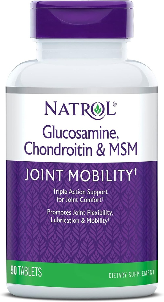 Natrol Glucosamine, Chondroitin ve MSM, Ortak Hareketlilik, Tabletler, 90 Kont (12 paketi)