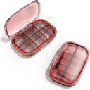 6 Karşılaştırma Seyahat Pill Box, Pill Organizer Moisture Kanıt Pill Case, Small Pill Box for Pocket Purse, Daily Portable Medicine Vitamin Box, Fish Oil Box, Supplement Box (Orange)