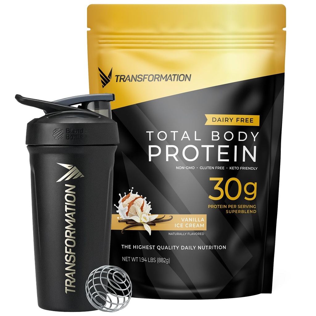 Dönüşüm Vanilla proteini Toz ve Performansı I Primer Şişe | 30G Multi-Protein Superblend | Collagen,, Egg White & Plant Mix | MCT Oil | BCAA Amino Asits