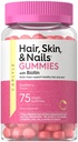 Carlyle Hair Skin ve Nails | 75 Gummies | Biotin ve Collagen | Gummy Supplement for Women | Strawberry Flavor | Non-GMO, Gluten Free