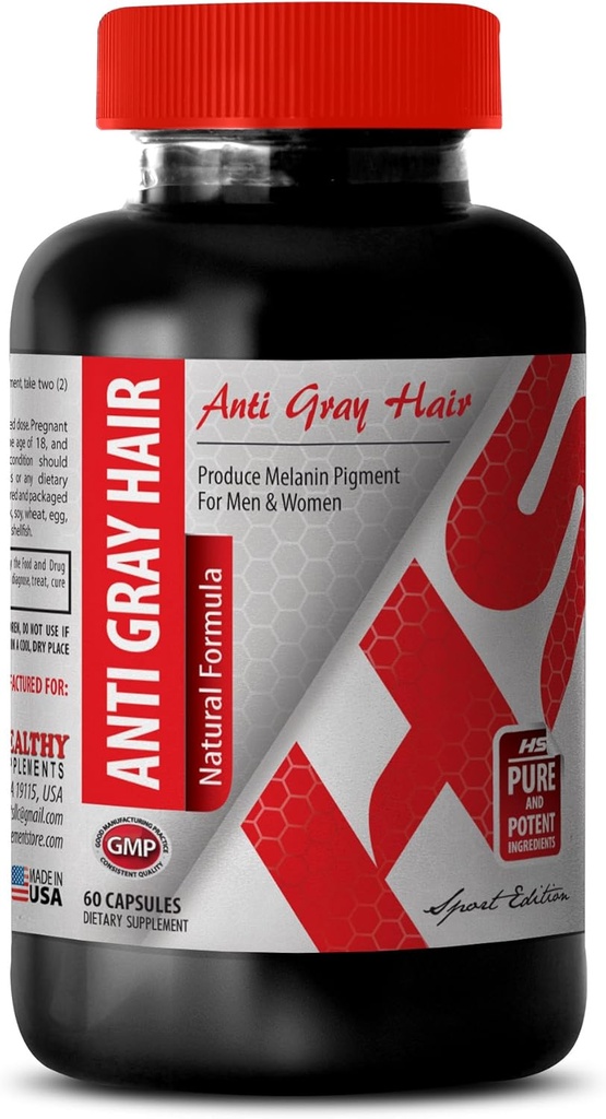 L tyrosine Supplements - Anti Gray Hair Natural Formula - Improve Skin Conditions (1 Bottle)