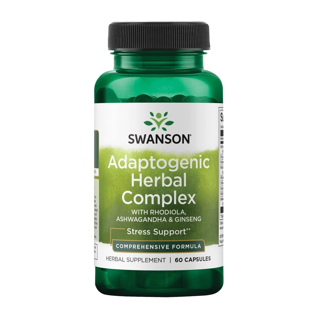 Swanson Rhodiola Ashwagandha BTC Kompleksi Enerji Immune Function Nervous System Stres Desteği Adaptogen Herb Supplement 60 Capsules