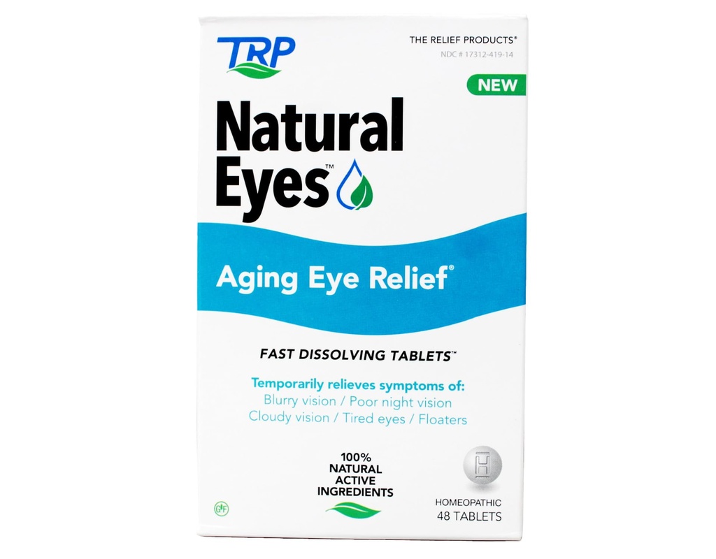 The Relief Products Natural Eyes Aging Eye Relief - 100% Doğal Active Malzemeler - Göz Sağlığı için Hızlı Dağıtım Tabletleri, Zavallı Gece Vizyonu, Tired Eyes, Kuruness ve Redness 48Ct