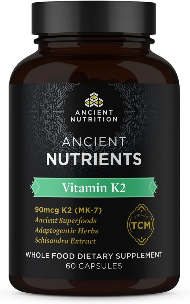 Eski Beslenme Vitamini K2 Tamam, K2-90 K2, Adaptojenik Herbs, Enzyme Aktif, Destekler Cardiovasküler Fonksiyonlar, Paleo & Keto Friendly, 60 Capsules