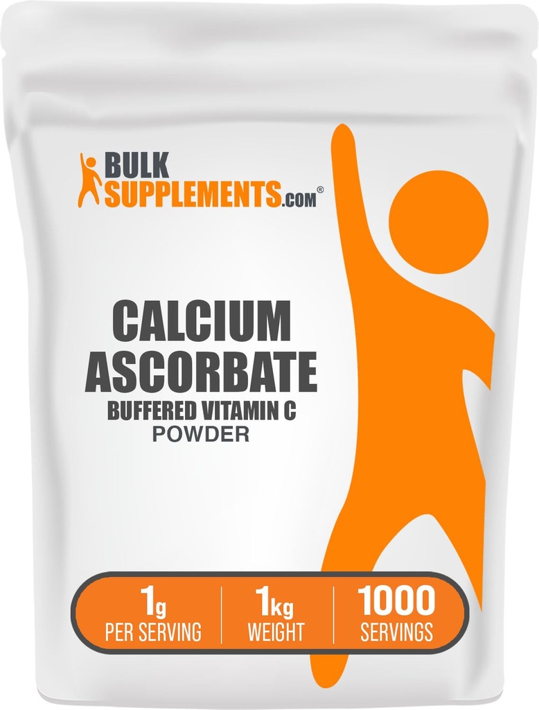 BulkSupplements.comuba Ascorbate Toz - Buffered Vitamin C Supplement, Kalsiyum Toz - Vegan & Gluten Free, 1g per Service, 1kg (2.2 lbs) (Pazar 1)