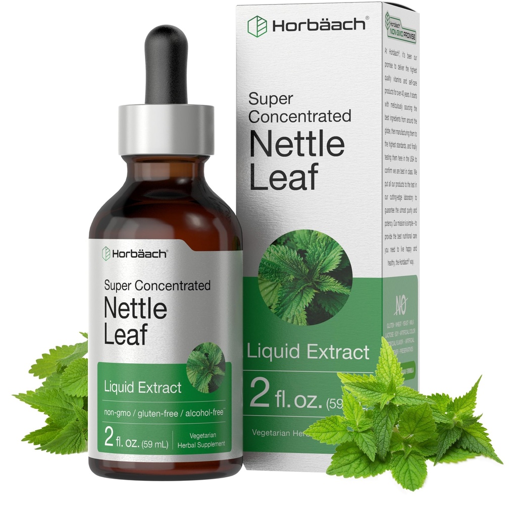 Horbäach Nettle Leaf Extract Drops | 2 fl oz | Alkol Ücretsiz | Vejetaryen Sıvı Supplement | Non-GMO, Gluten Free Tincture