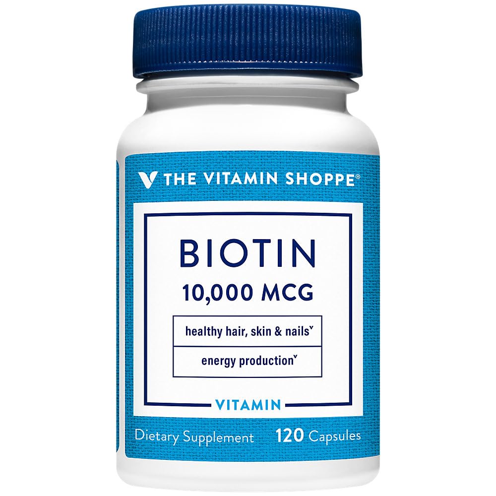 Dükkan Vitamini Biotin 1000MCG, Nutrient Metabolism Sağlıklı Vibrant Saçları, Sağlıklı Skin & Güçlü Nails, Enerji Üretimi (120 Capsules) için Destek